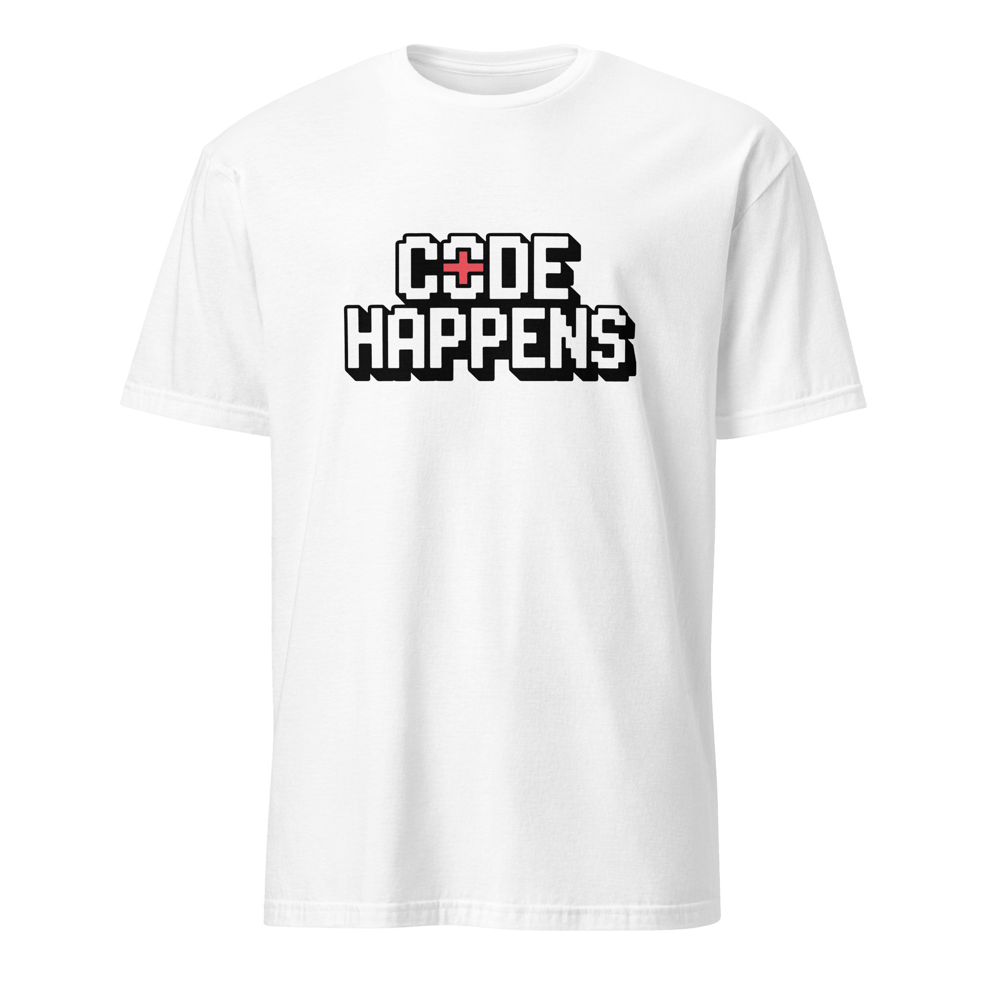 Code Happens code deadpan full - search code happens - Developer T-shirt - techmerch.io