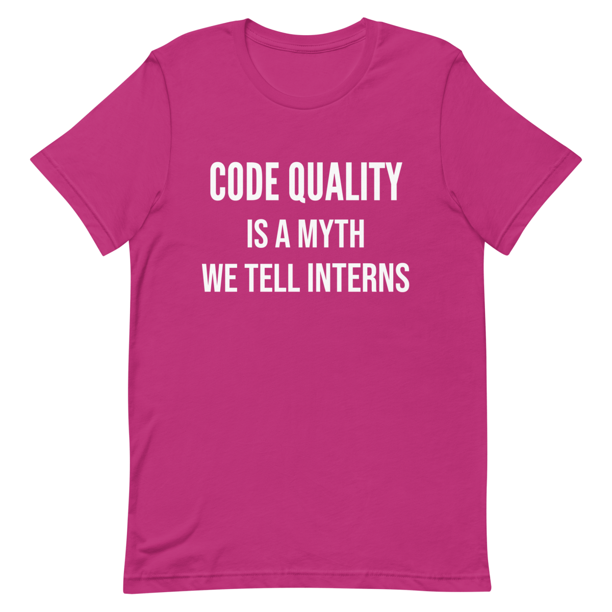 Code Quality Is Myth architecture clever coding - Developer T-shirt - techmerch.io