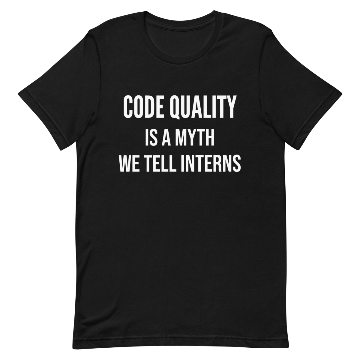 Code Quality Is Myth architecture clever coding - Developer T-shirt - techmerch.io