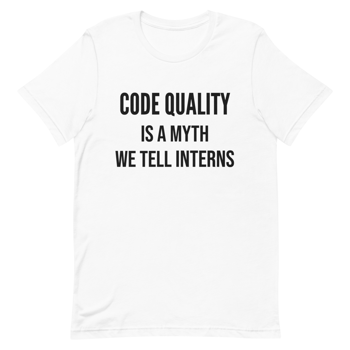 Code Quality Is Myth architecture clever coding - Developer T-shirt - techmerch.io