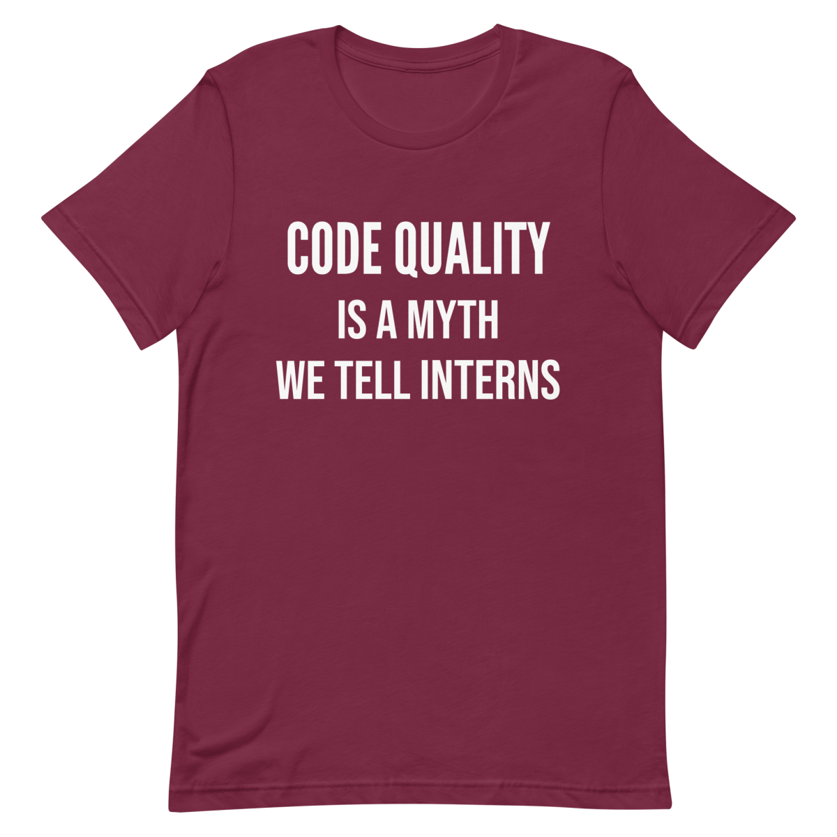Code Quality Is Myth architecture clever coding - Developer T-shirt - techmerch.io