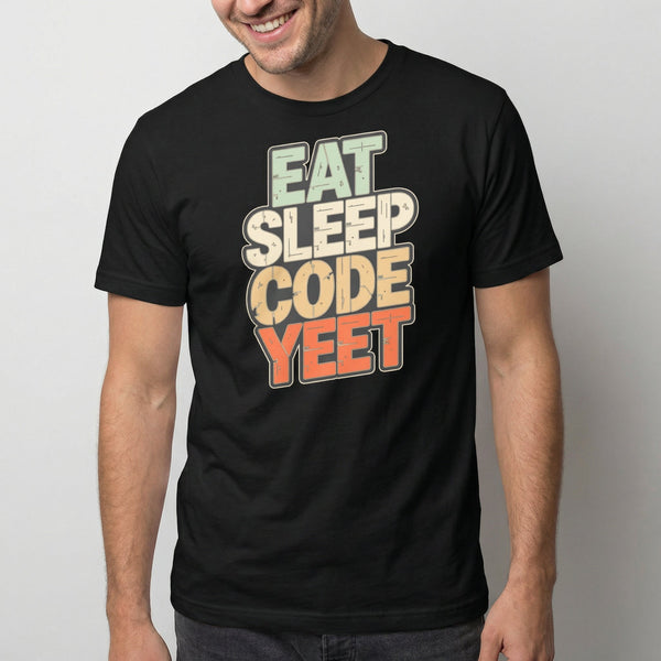 Code Yeet Loop deployment full - search eat sleep code yeet statement - Developer T-shirt - techmerch.io