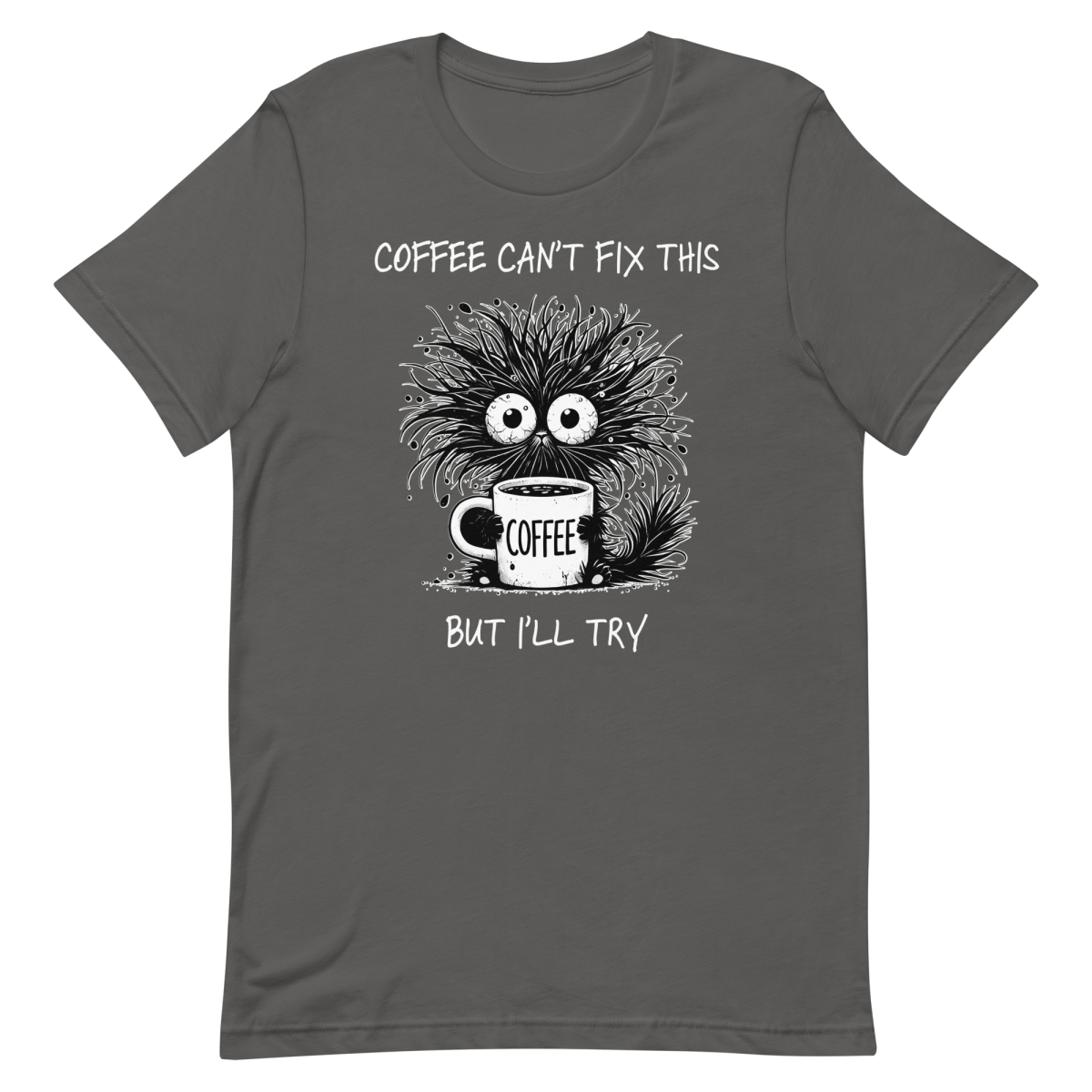 Coffee Can’t Fix This cartoon coffee debugging - Developer T-shirt - techmerch.io