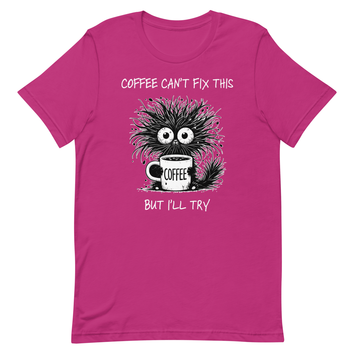Coffee Can’t Fix This cartoon coffee debugging - Developer T-shirt - techmerch.io