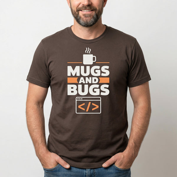 Coffee Mugs And Bugs bugs cartoon coffee - Developer T-shirt - techmerch.io
