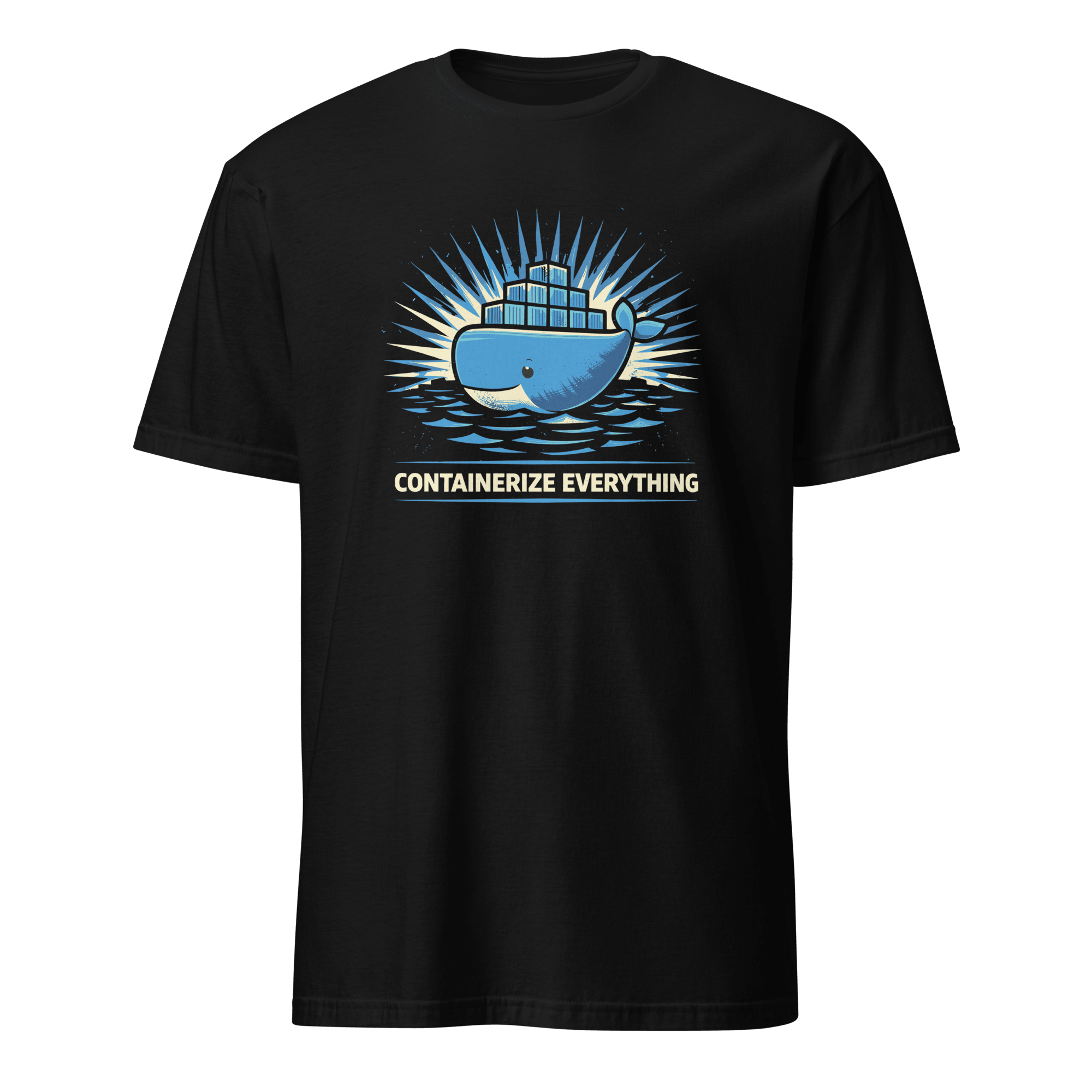 Containerize Everything cartoon devops docker - Developer T-shirt - techmerch.io