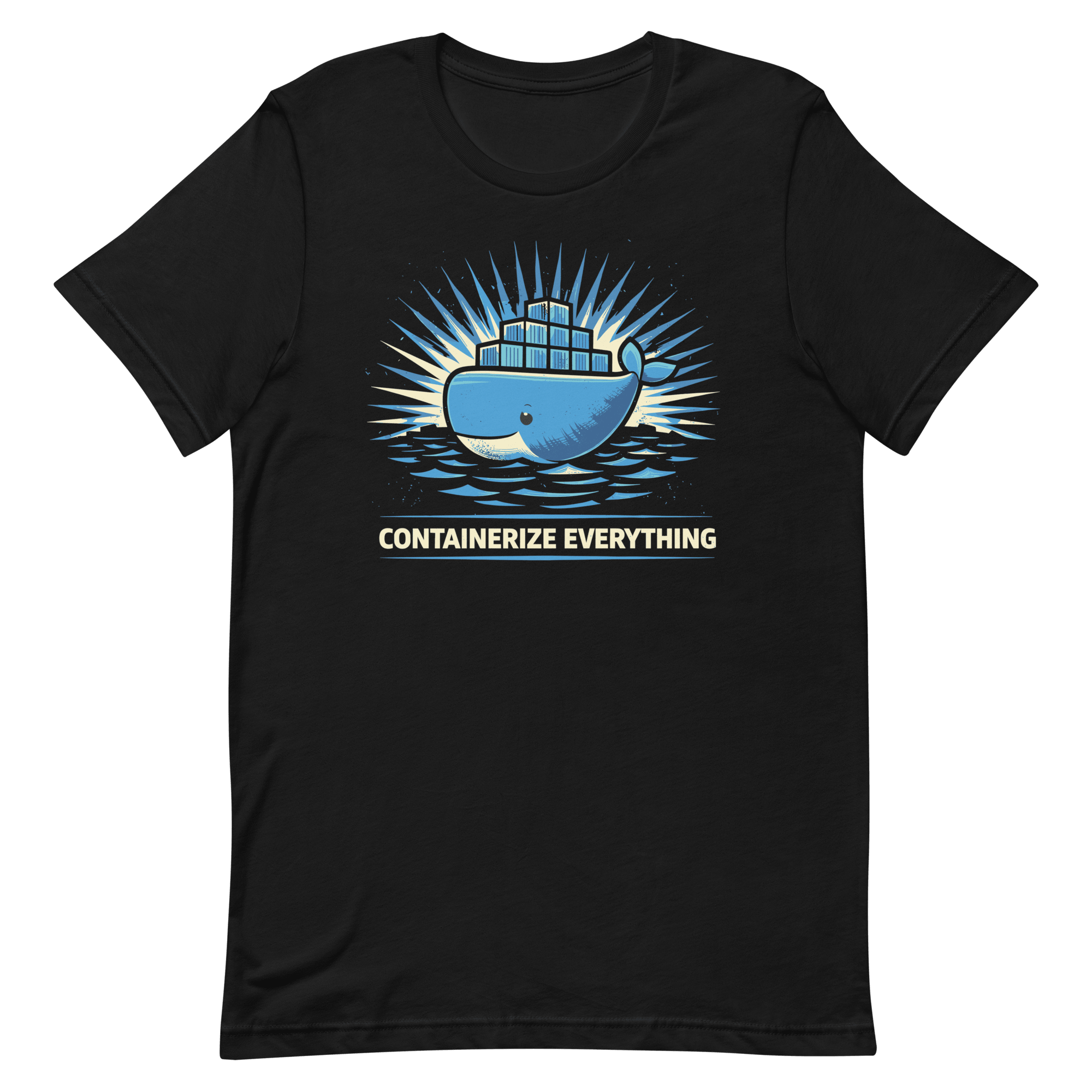 Containerize Everything cartoon devops docker - Developer T-shirt - techmerch.io