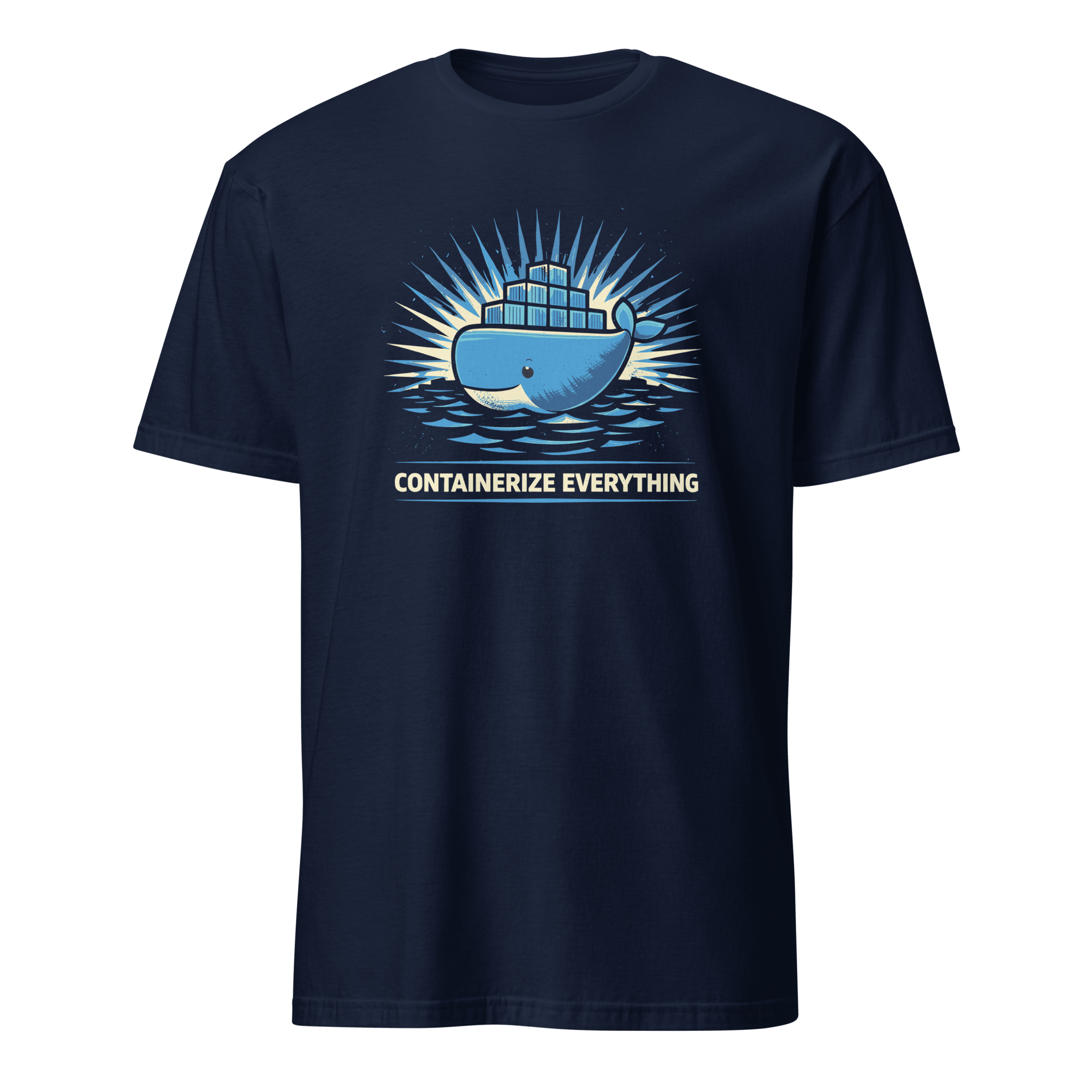 Containerize Everything cartoon devops docker - Developer T-shirt - techmerch.io