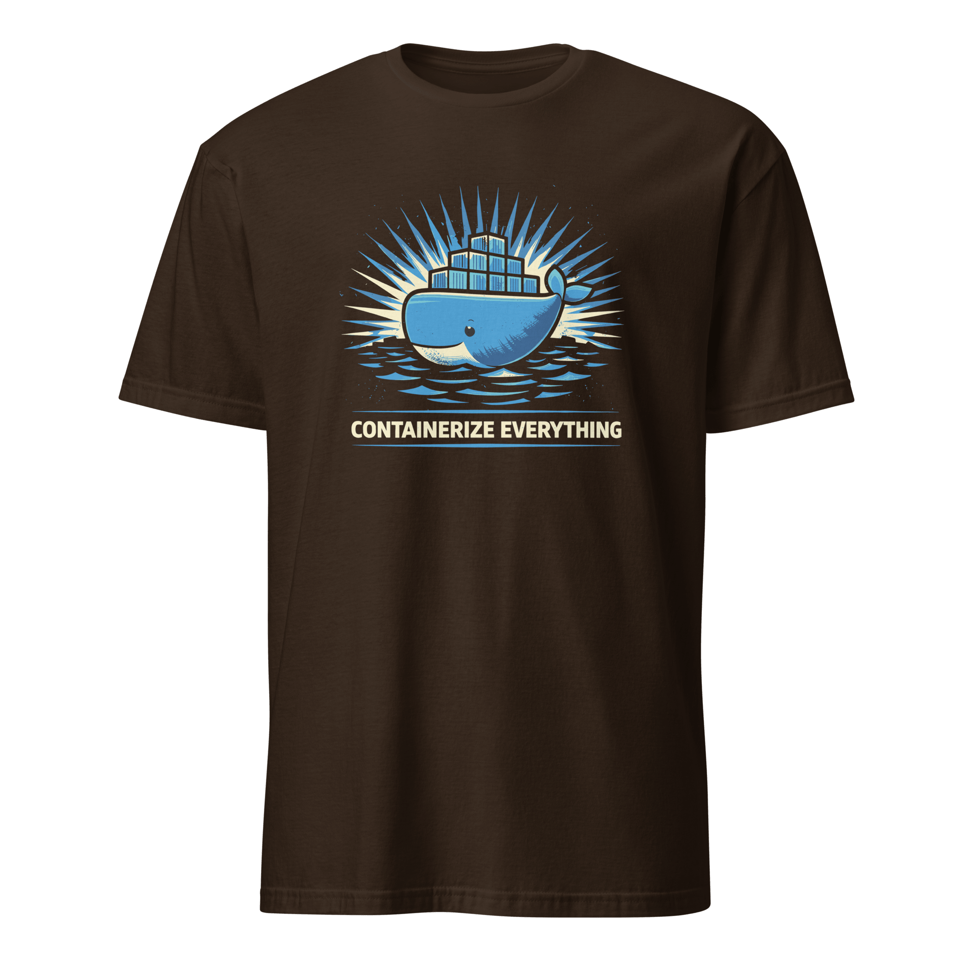Containerize Everything cartoon devops docker - Developer T-shirt - techmerch.io