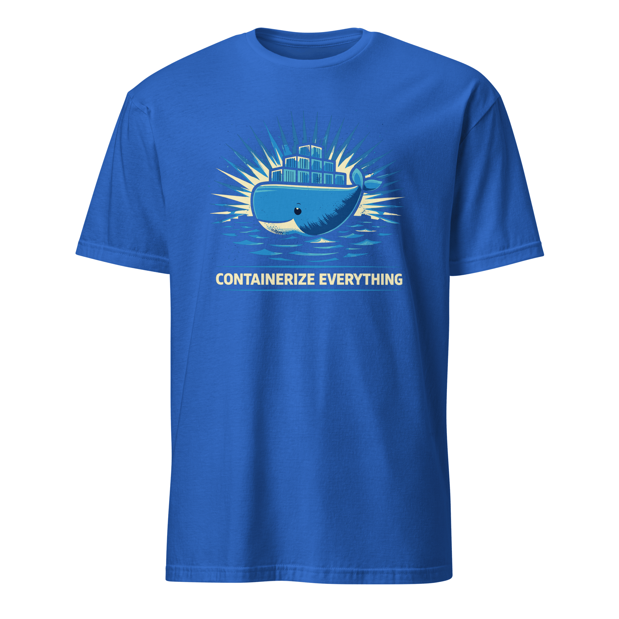 Containerize Everything cartoon devops docker - Developer T-shirt - techmerch.io