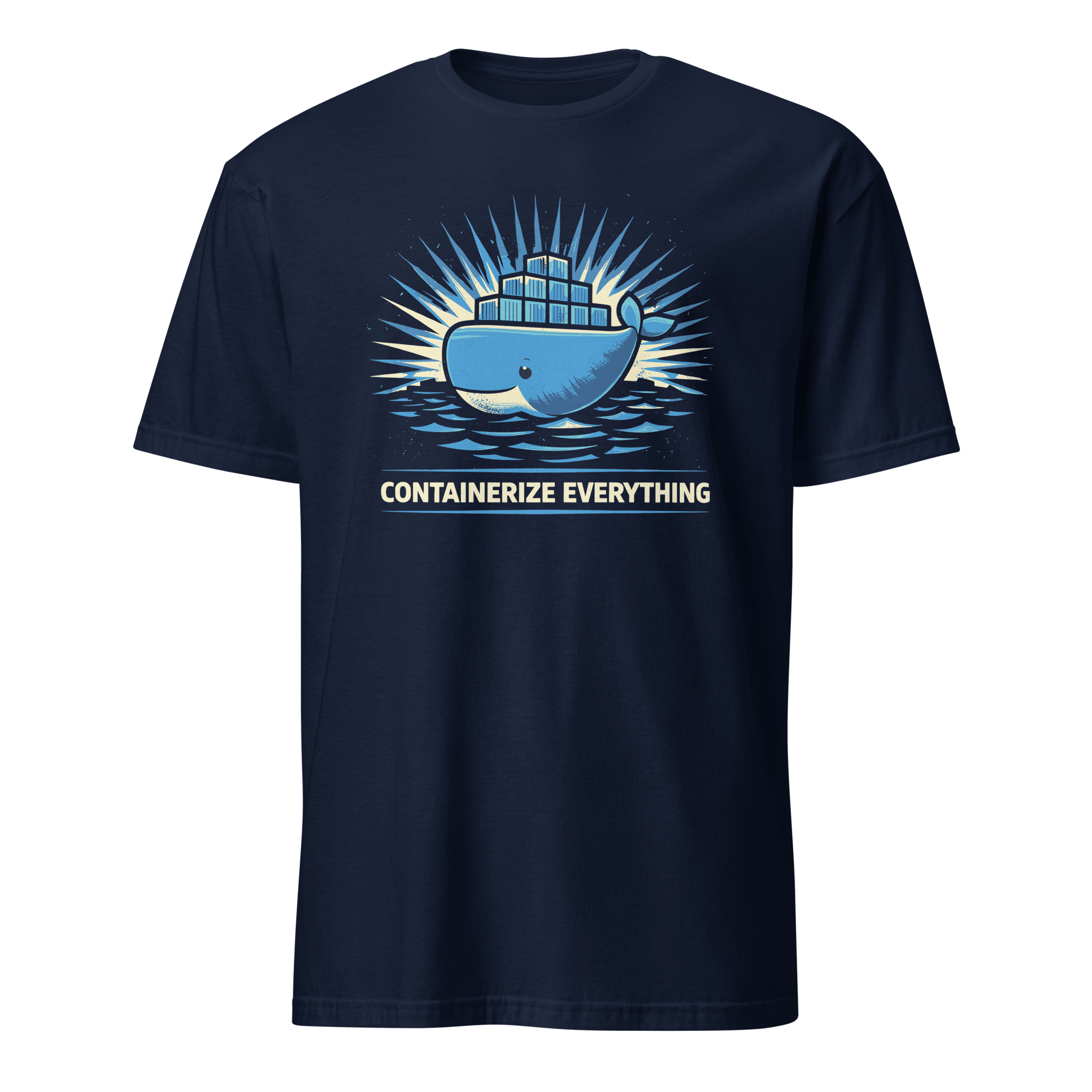 Containerize Everything cartoon devops docker - Developer T-shirt - techmerch.io