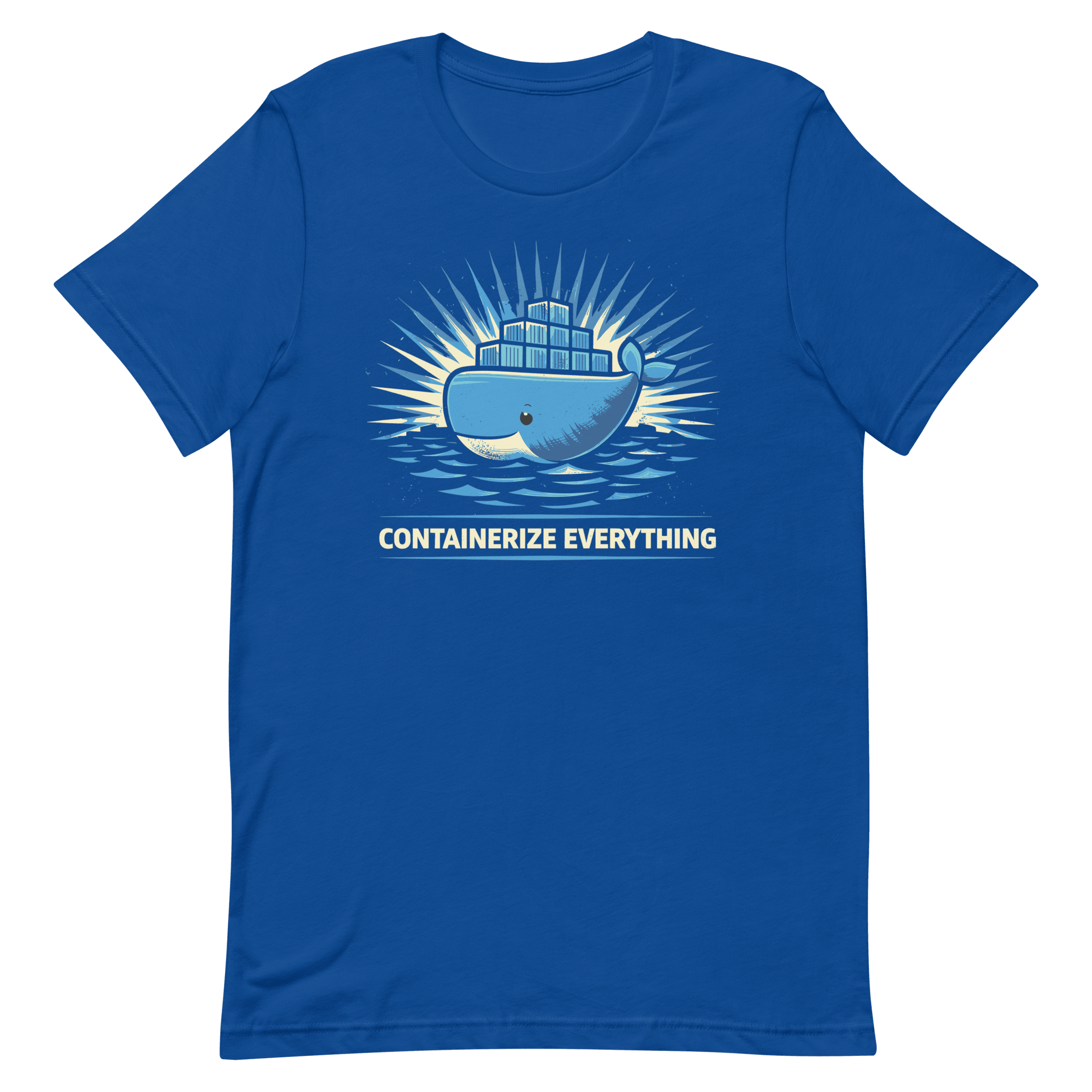 Containerize Everything cartoon devops docker - Developer T-shirt - techmerch.io