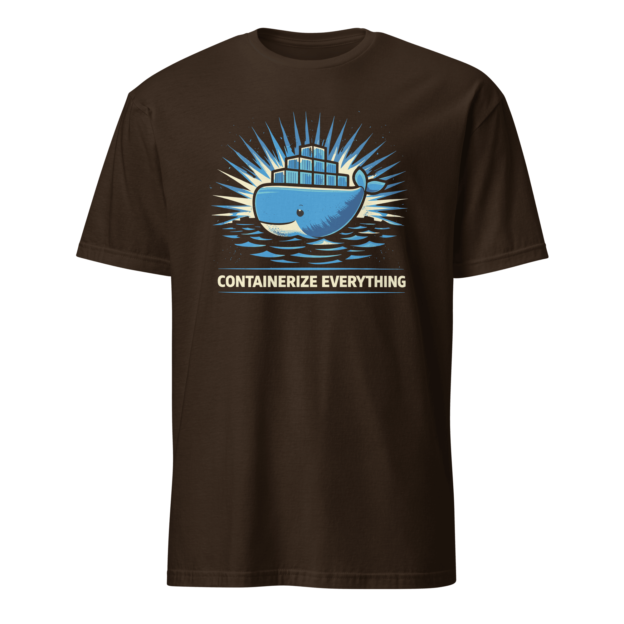 Containerize Everything cartoon devops docker - Developer T-shirt - techmerch.io