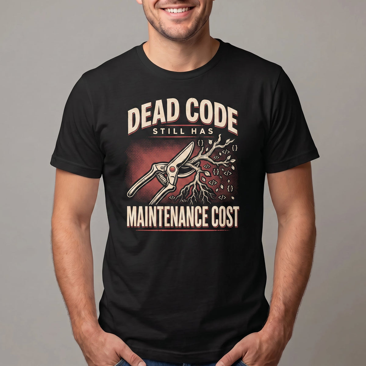 Dead Code Still Has Cost architecture code deadpan - Developer T-shirt - techmerch.io