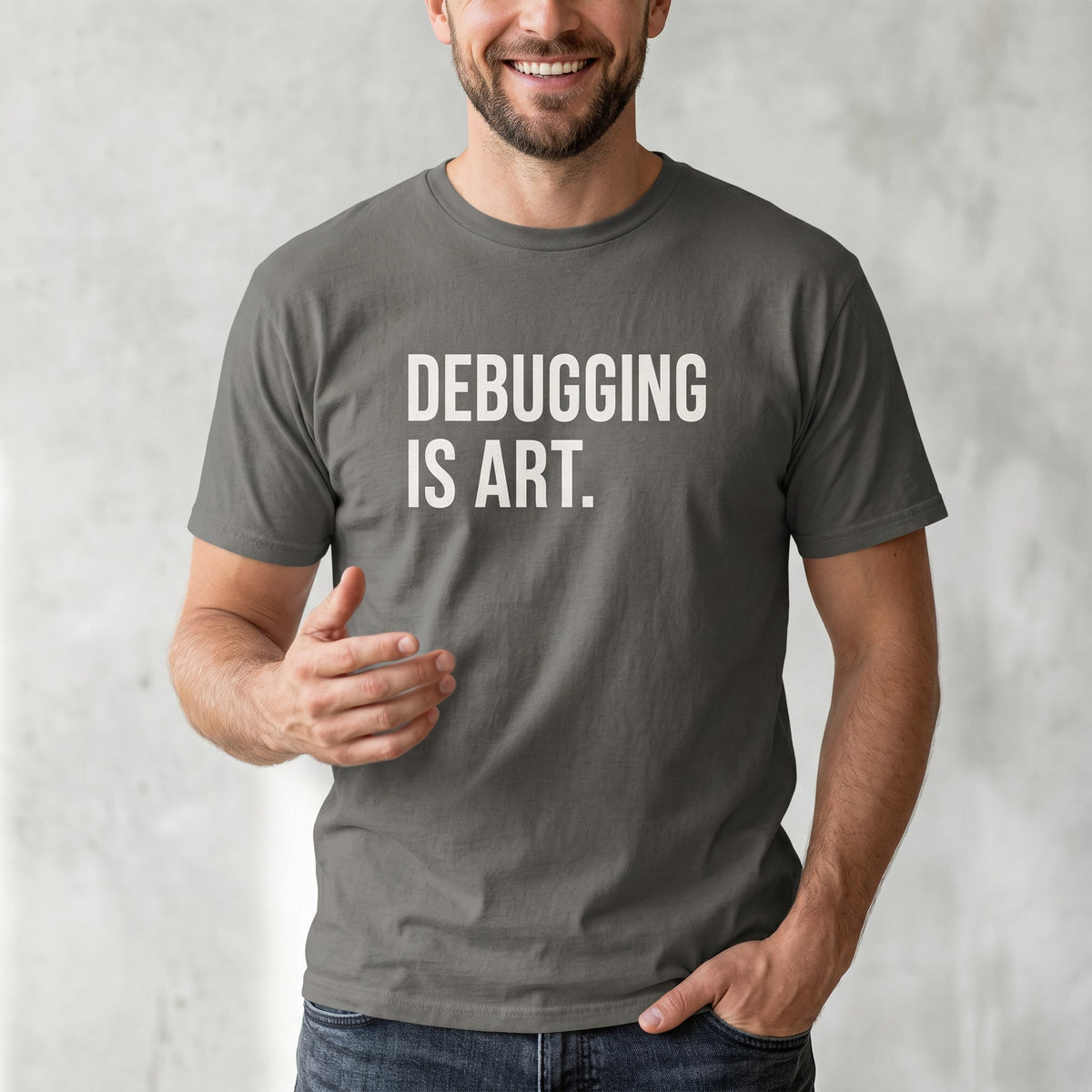 Debugging Is Art debugging minimalist statement - Developer T-shirt - techmerch.io