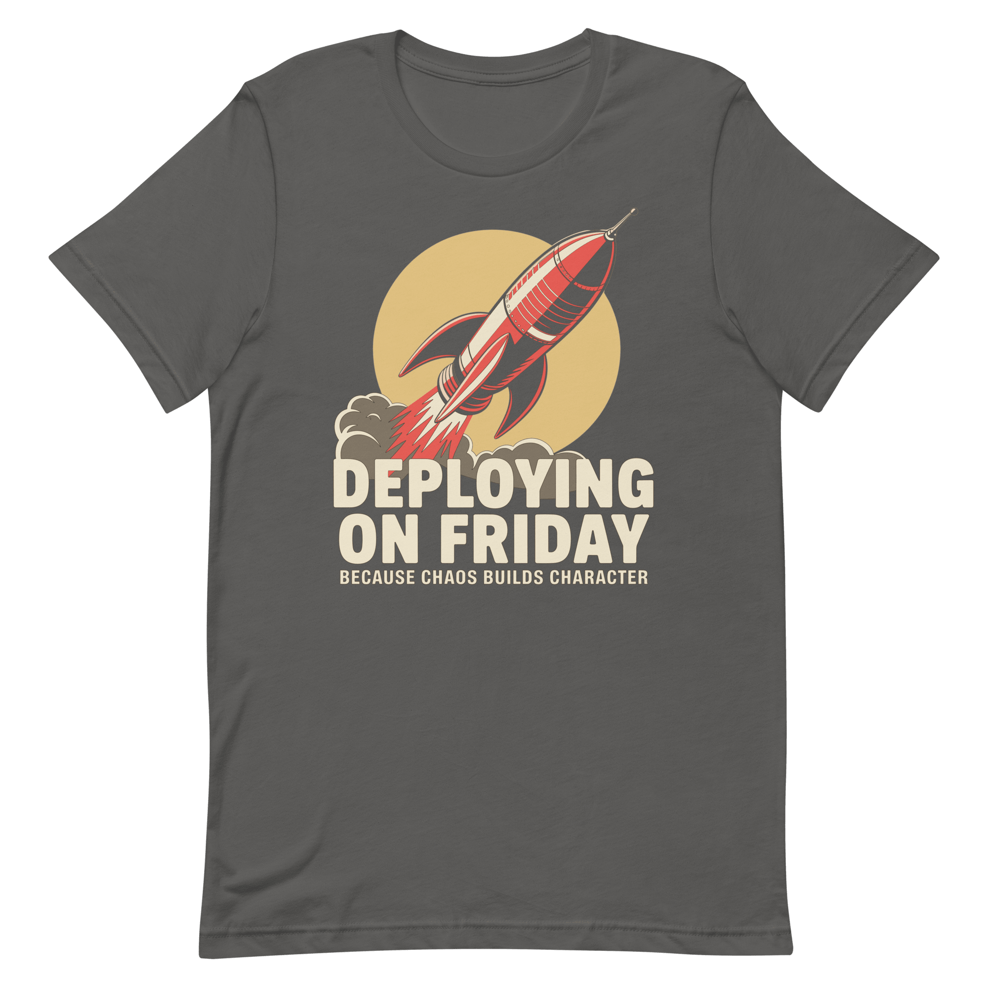 Deploying On Friday cartoon deployment devops - Developer T-shirt - techmerch.io