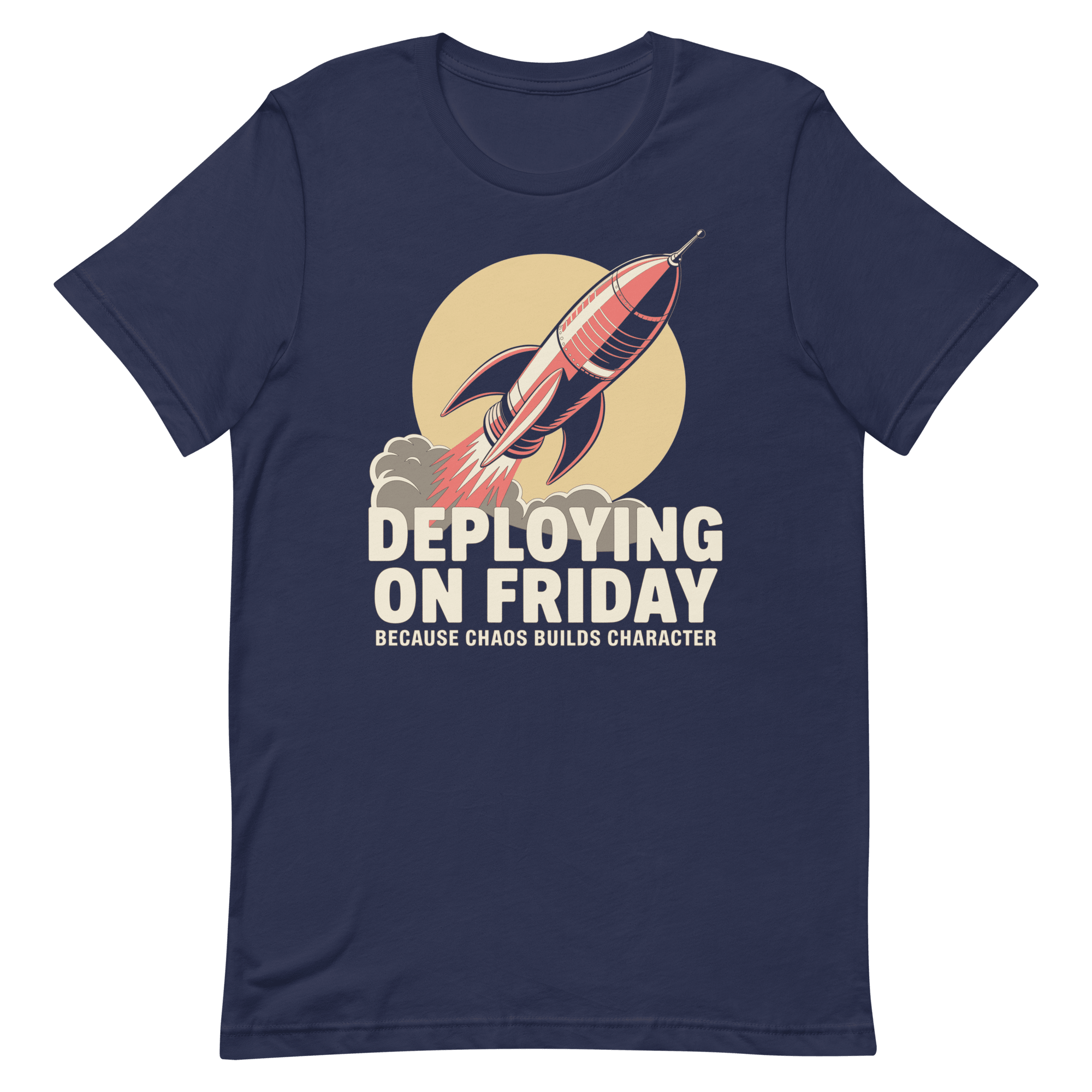 Deploying On Friday cartoon deployment devops - Developer T-shirt - techmerch.io