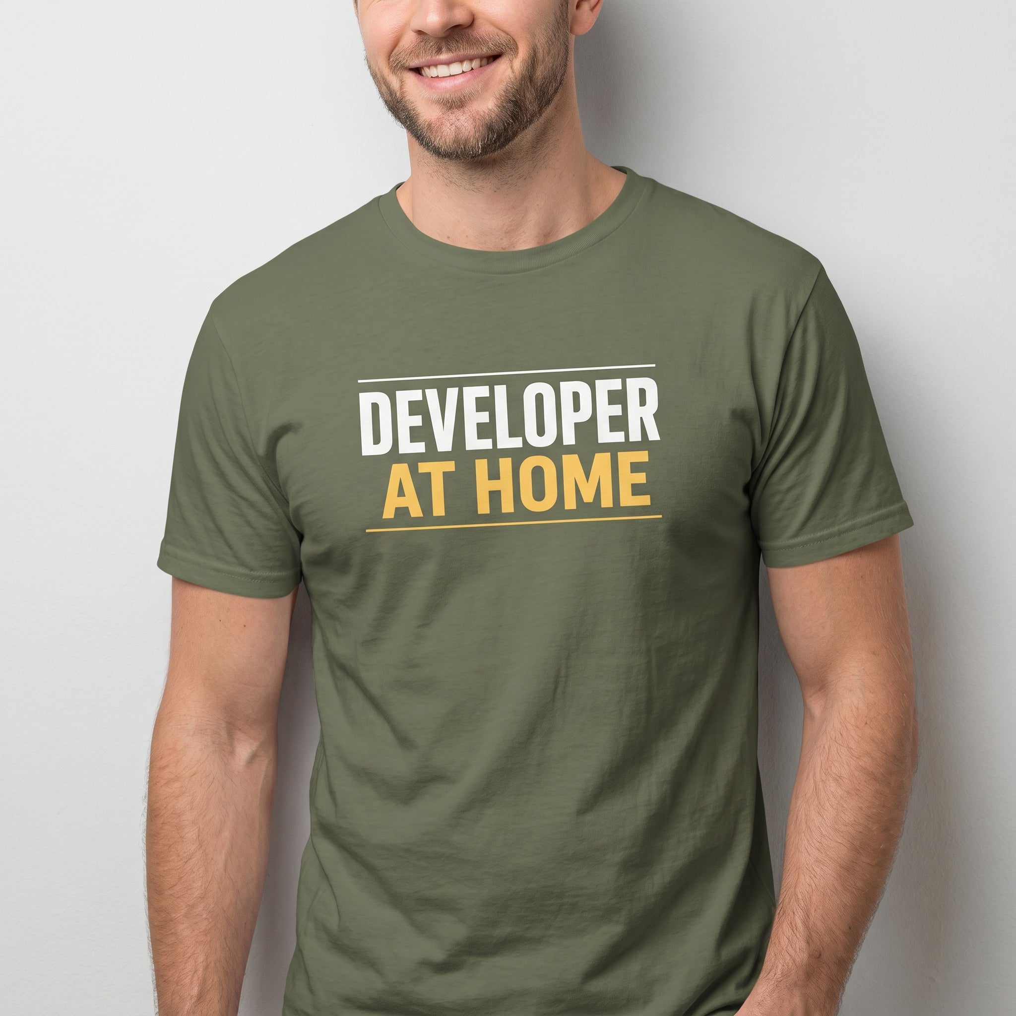 Developer at Home code satire worklife - Developer T-shirt - techmerch.io