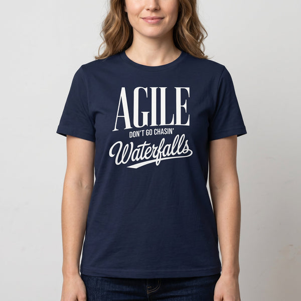 Don’t Chase Waterfalls agile full - search agile dont go chasing waterfalls minimalist - Developer T-shirt - techmerch.io