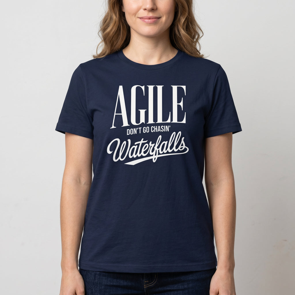 Don’t Chase Waterfalls agile full - search agile dont go chasing waterfalls minimalist - Developer T-shirt - techmerch.io