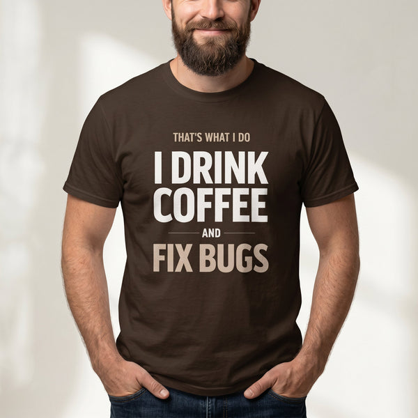 Drink Coffee Fix Bugs coffee debugging full - search thats what i do drink coffee and fix bugs - Developer T-shirt - techmerch.io