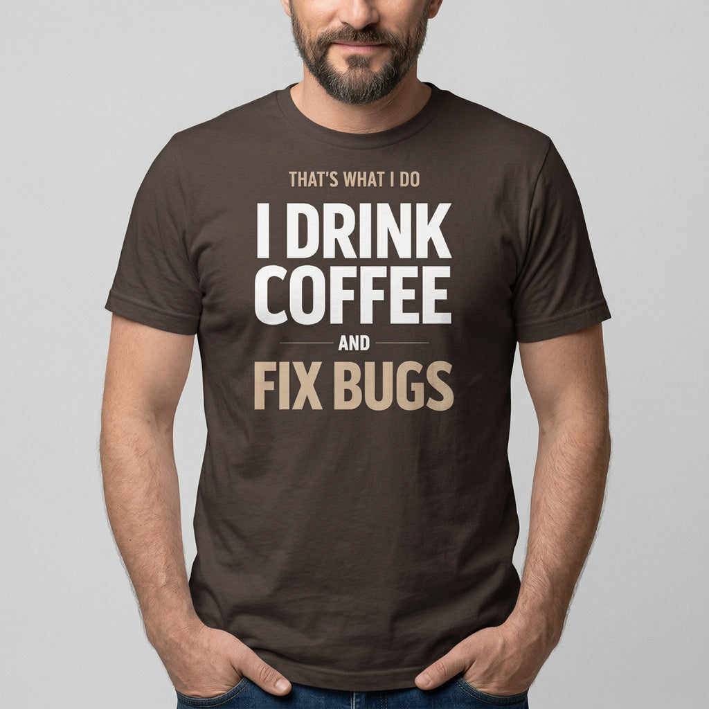 Drink Coffee Fix Bugs coffee debugging full - search thats what i do drink coffee and fix bugs - Developer T-shirt - techmerch.io