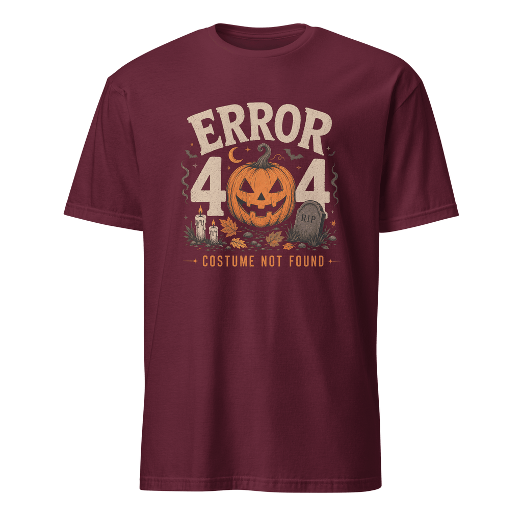 Error 404 Costume Not Found cartoon full-search Error 404 Costume Not Found halloween - Developer T-shirt - techmerch.io
