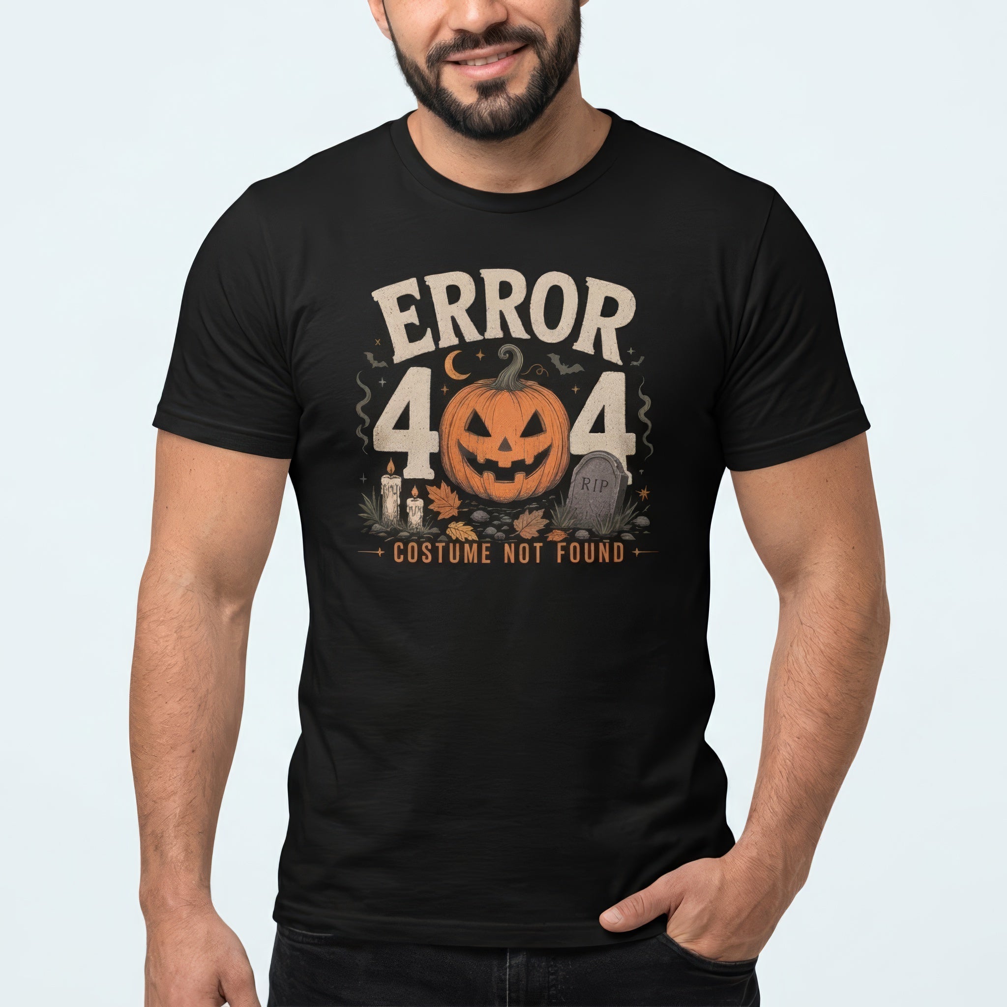 Error 404 Costume Not Found cartoon full-search Error 404 Costume Not Found halloween - Developer T-shirt - techmerch.io