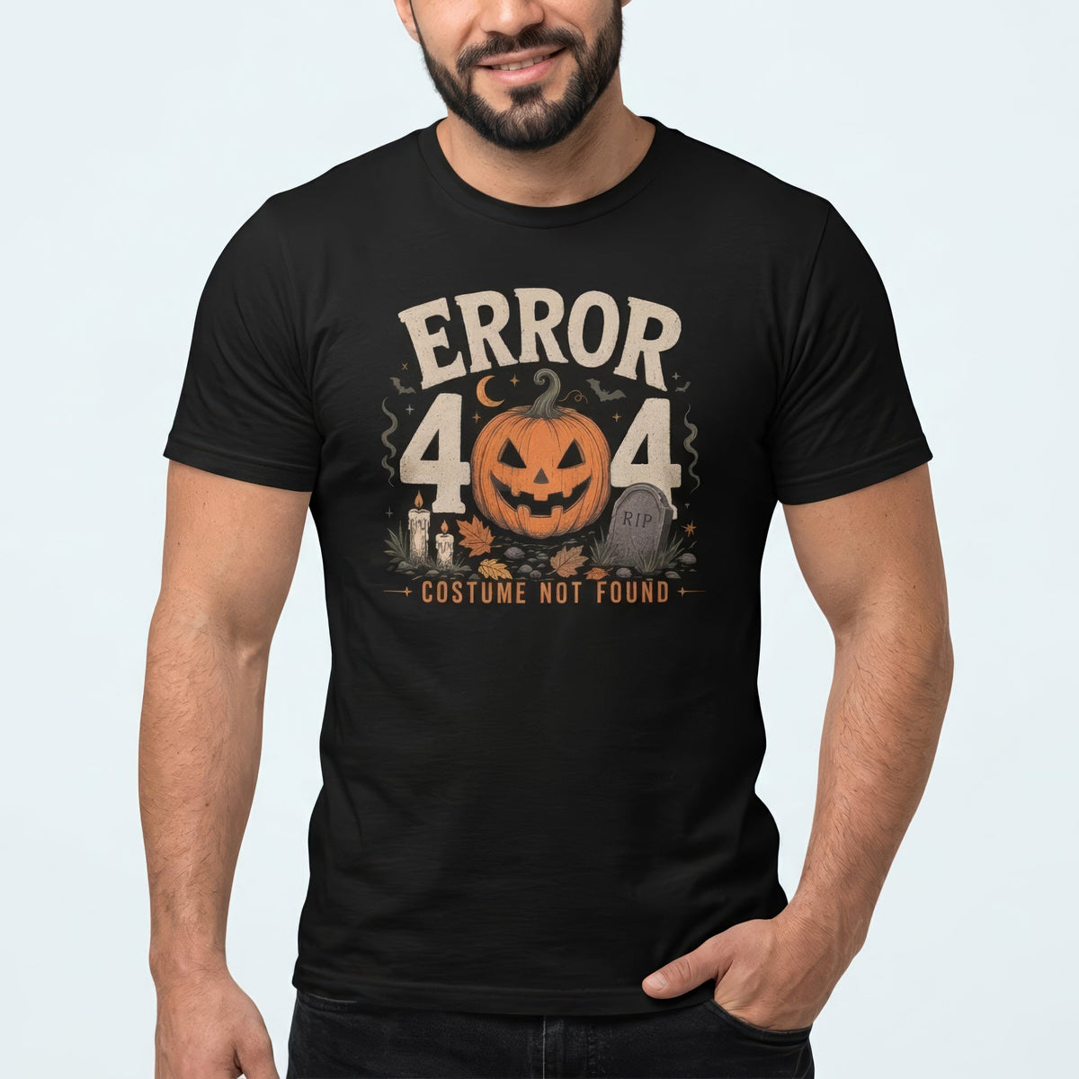 Error 404 Costume Not Found cartoon full-search Error 404 Costume Not Found halloween - Developer T-shirt - techmerch.io