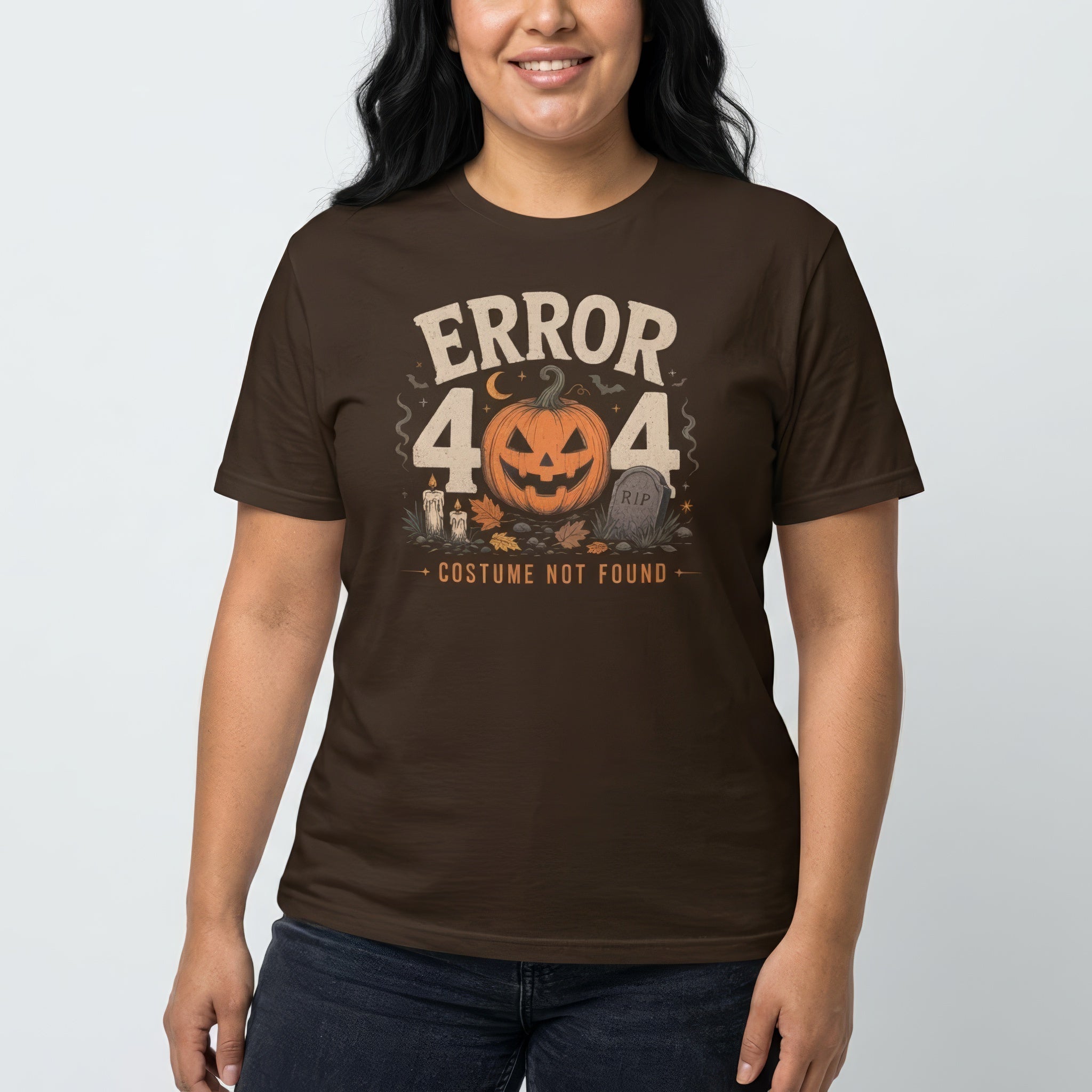 Error 404 Costume Not Found cartoon full-search Error 404 Costume Not Found halloween - Developer T-shirt - techmerch.io
