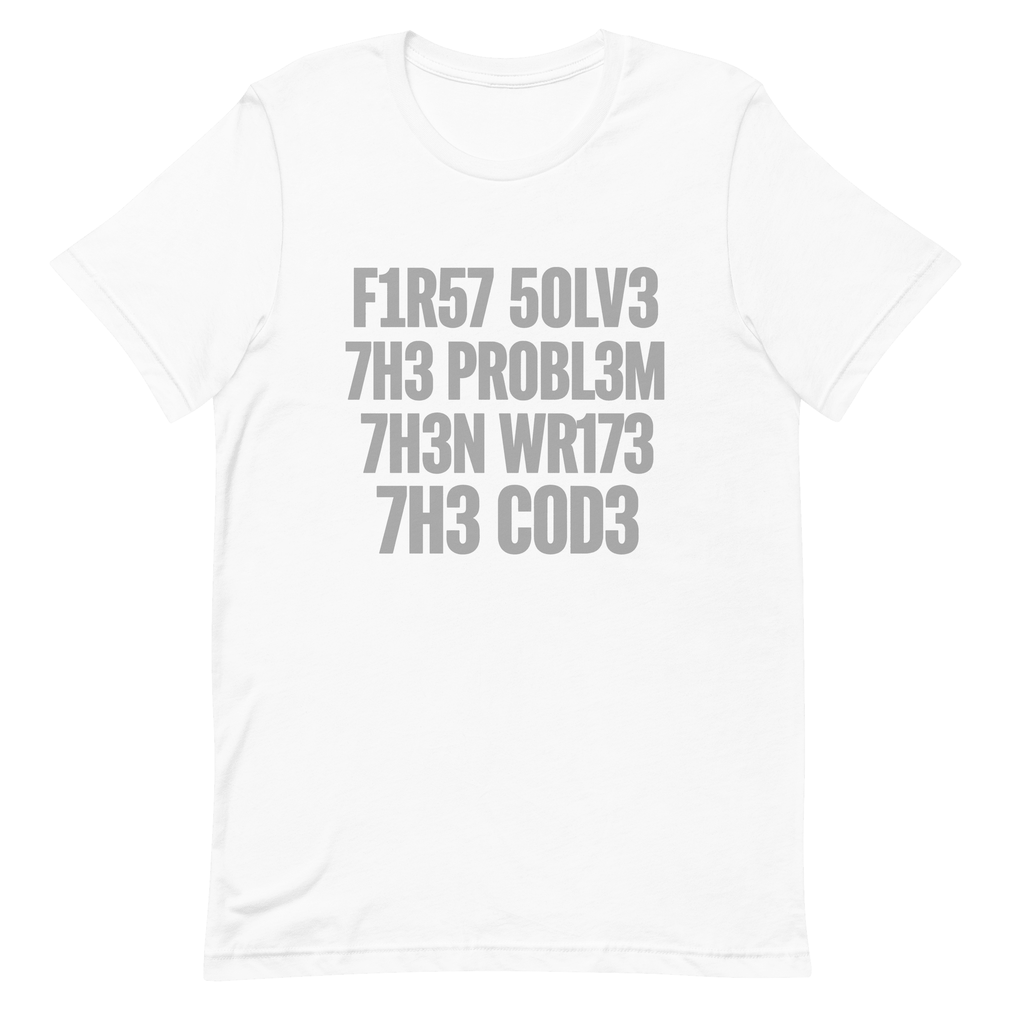 F1r57 50lv3 7h3 Pr0bl3m code debugging full - search f1r57 50lv3 7h3 pr0bl3m 7h3n wr173 7h3 c0d3 - Developer T-shirt - techmerch.io