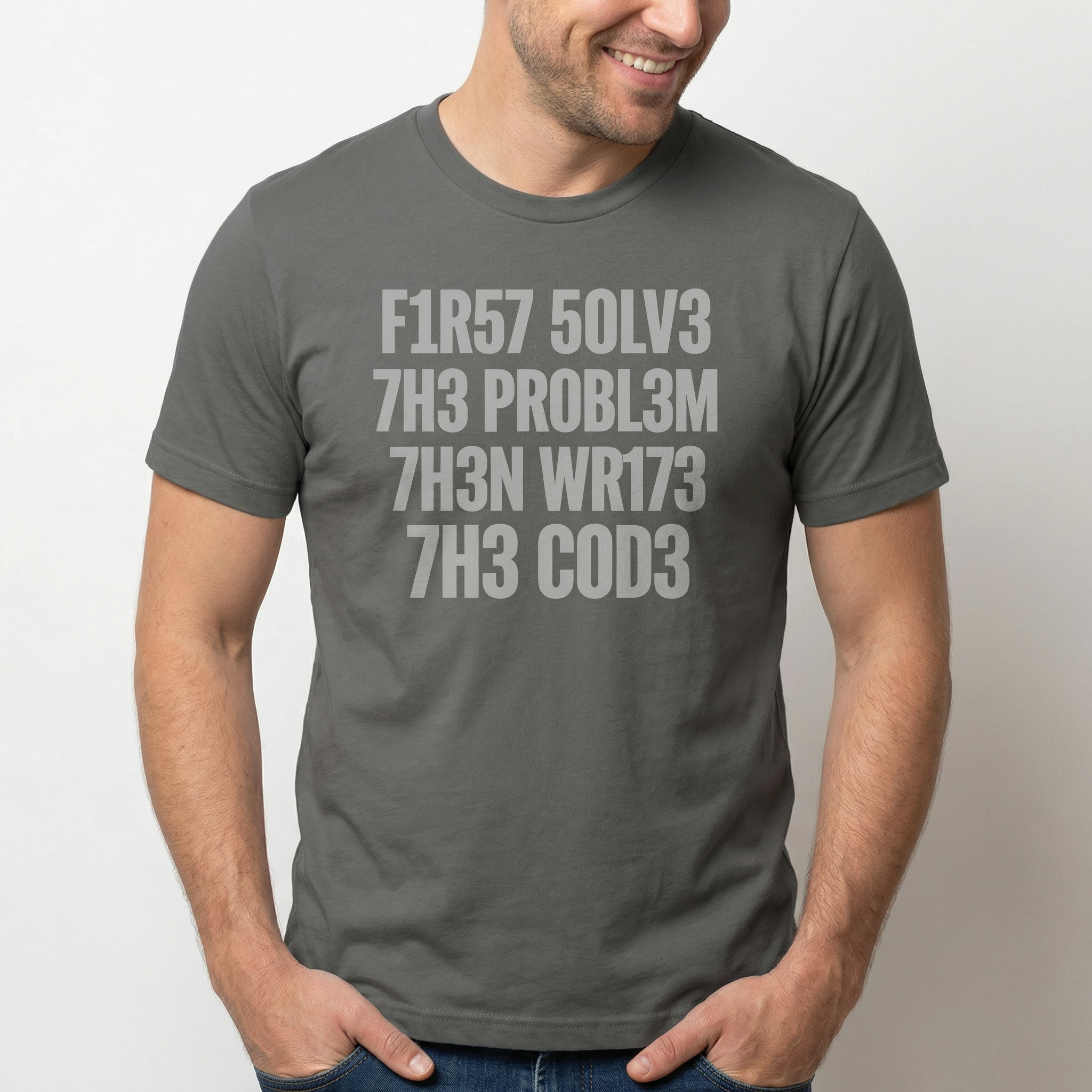 F1r57 50lv3 7h3 Pr0bl3m code debugging full - search f1r57 50lv3 7h3 pr0bl3m 7h3n wr173 7h3 c0d3 - Developer T-shirt - techmerch.io