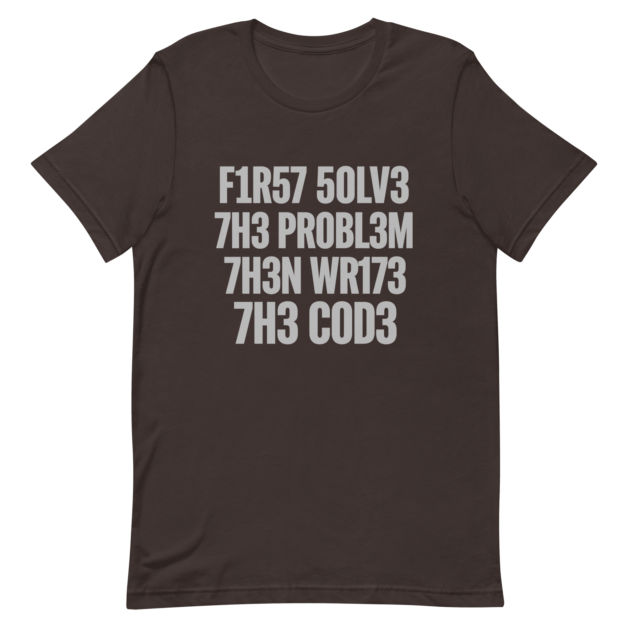 F1r57 50lv3 7h3 Pr0bl3m code debugging full - search f1r57 50lv3 7h3 pr0bl3m 7h3n wr173 7h3 c0d3 - Developer T-shirt - techmerch.io