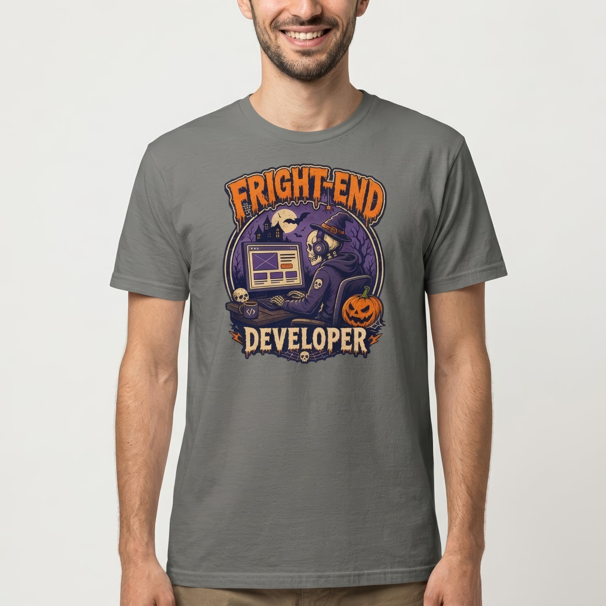 Fright-End Developer cartoon frontend full-search FrightEnd Developer - Developer T-shirt - techmerch.io