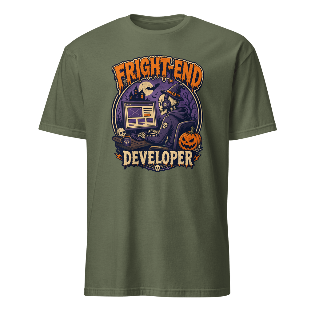 Fright-End Developer cartoon frontend full-search FrightEnd Developer - Developer T-shirt - techmerch.io