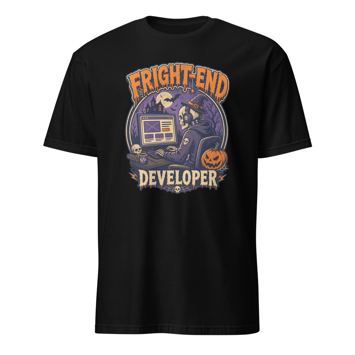 Fright-End Developer cartoon frontend full-search FrightEnd Developer - Developer T-shirt - techmerch.io