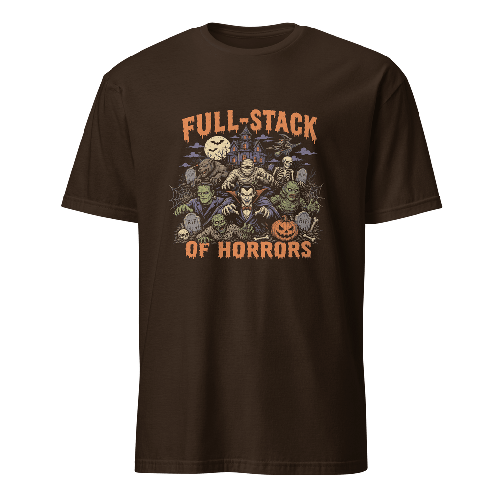Full-Stack Of Horrors cartoon full-search FullStack Of Horrors fullstack - Developer T-shirt - techmerch.io