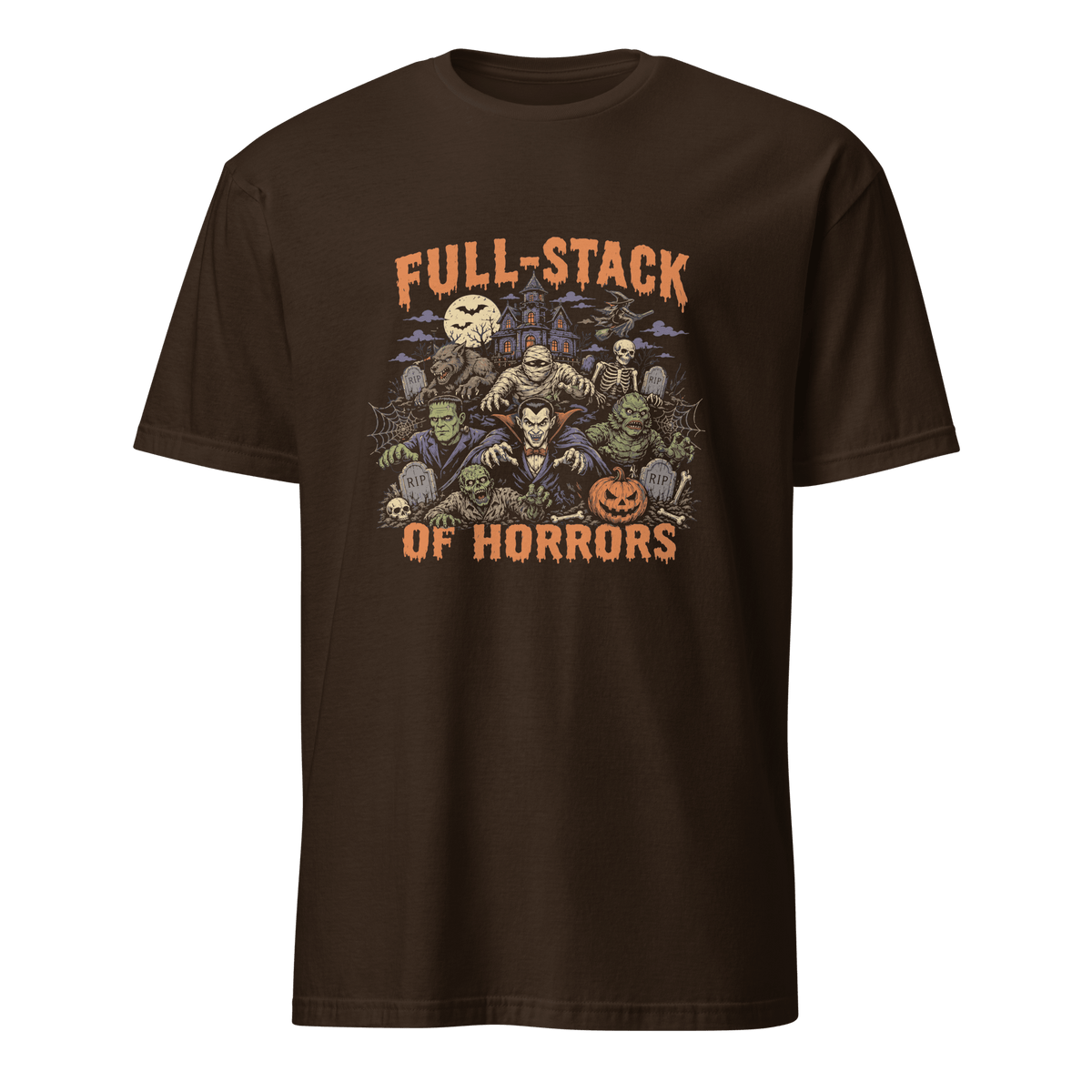 Full-Stack Of Horrors cartoon full-search FullStack Of Horrors fullstack - Developer T-shirt - techmerch.io