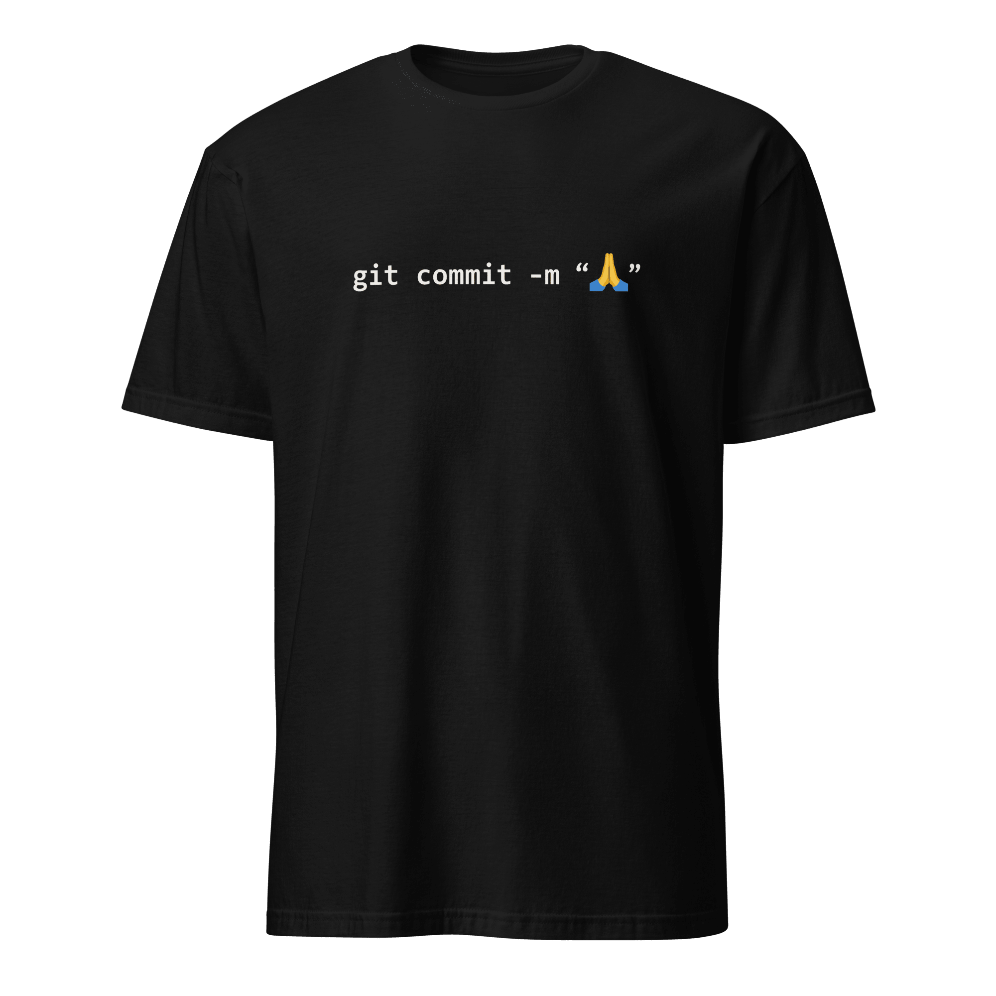 git commit - m pray deadpan git minimalist - Developer T-shirt - techmerch.io