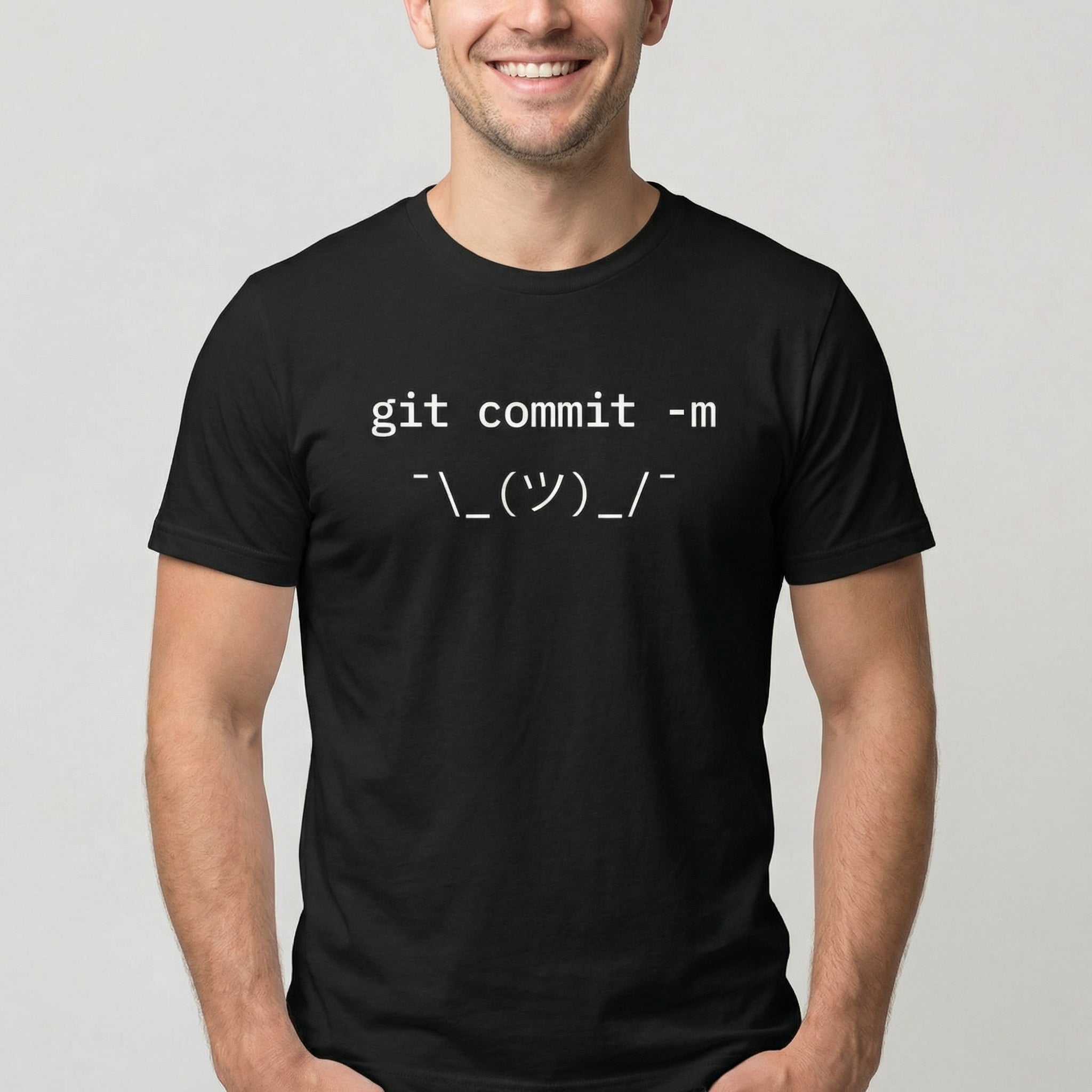 Git Commit Shrug code full - search git commit m git - Developer T-shirt - techmerch.io