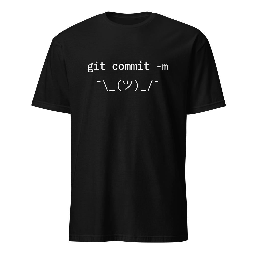 Git Commit Shrug code full - search git commit m git - Developer T-shirt - techmerch.io