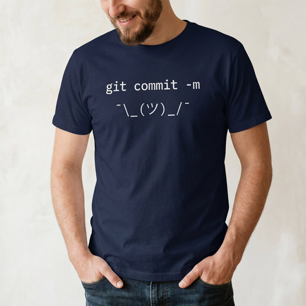 Git Commit Shrug code full - search git commit m git - Developer T-shirt - techmerch.io