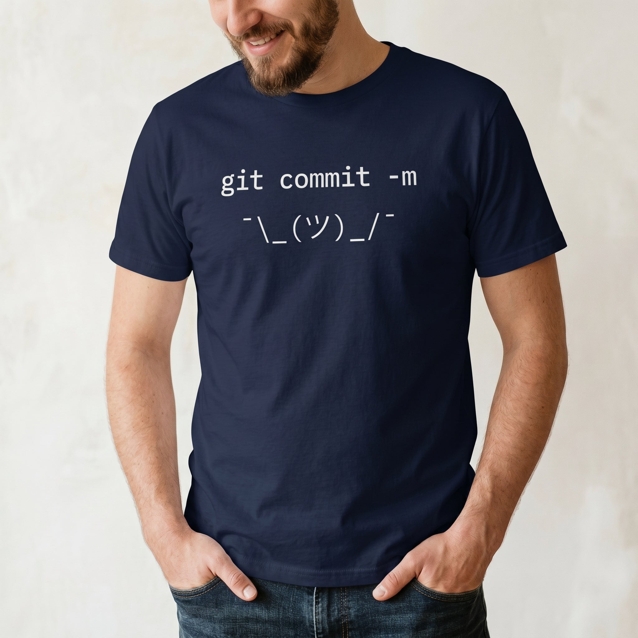 Git Commit Shrug code full - search git commit m git - Developer T-shirt - techmerch.io