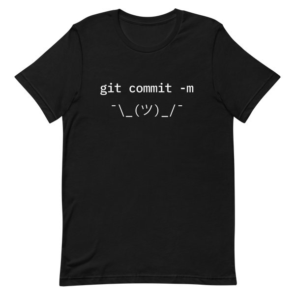 Git Commit Shrug code commit developer - Developer T-shirt - techmerch.io