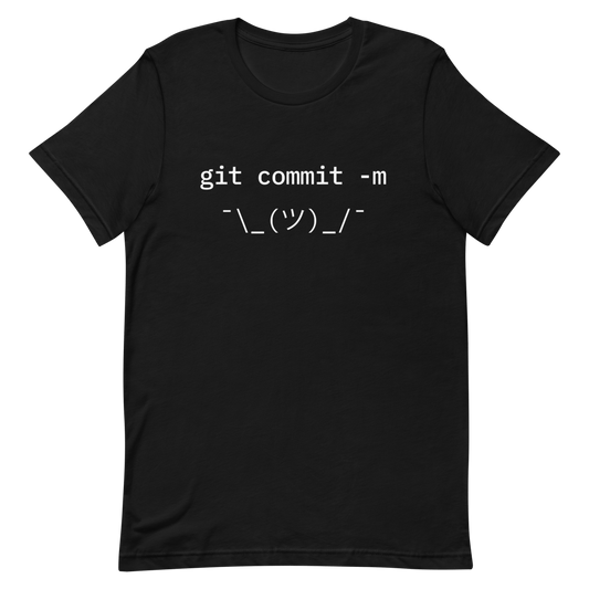 Git Commit Shrug code commit developer - Developer T-shirt - techmerch.io