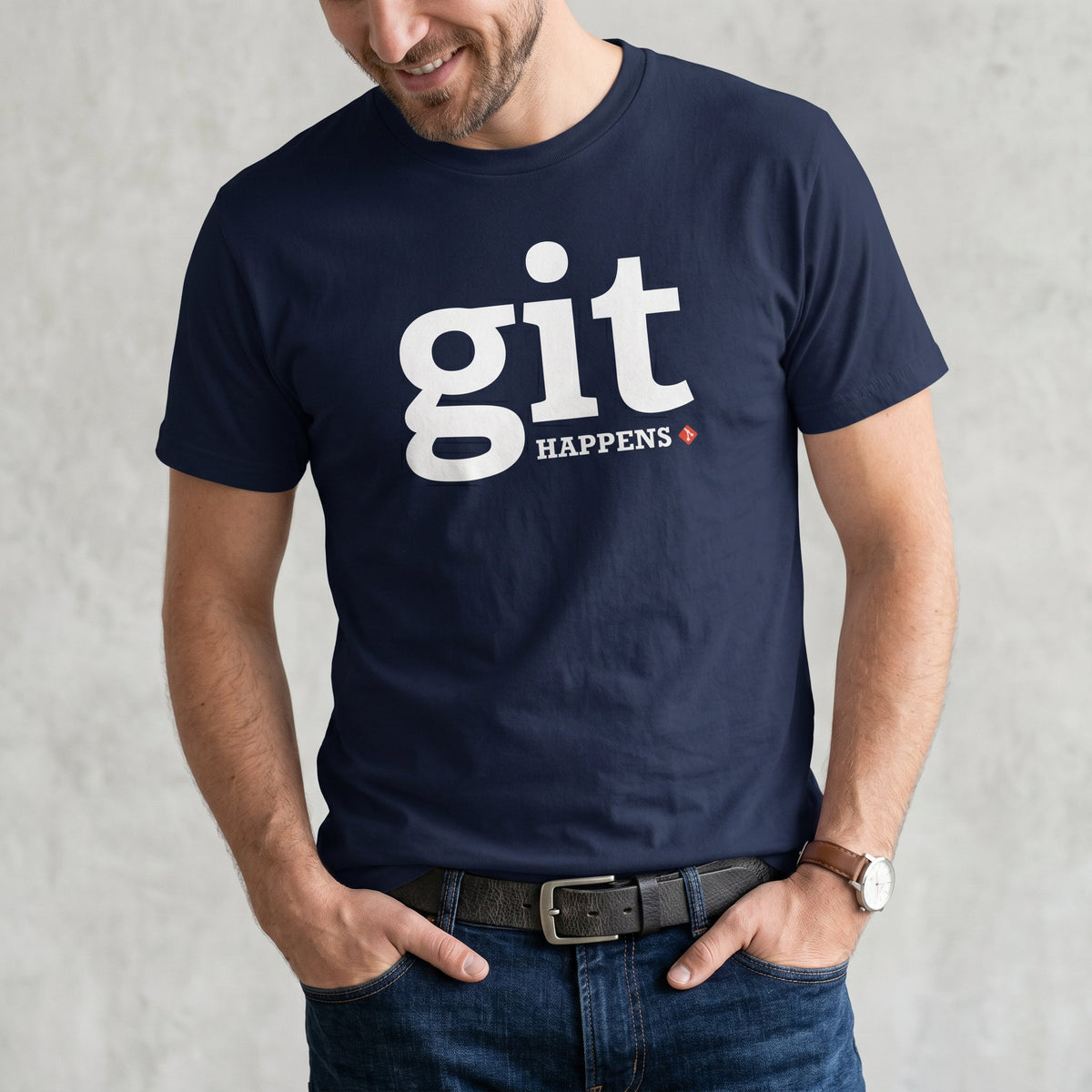Git Happens deadpan full - search git happens git - Developer T-shirt - techmerch.io