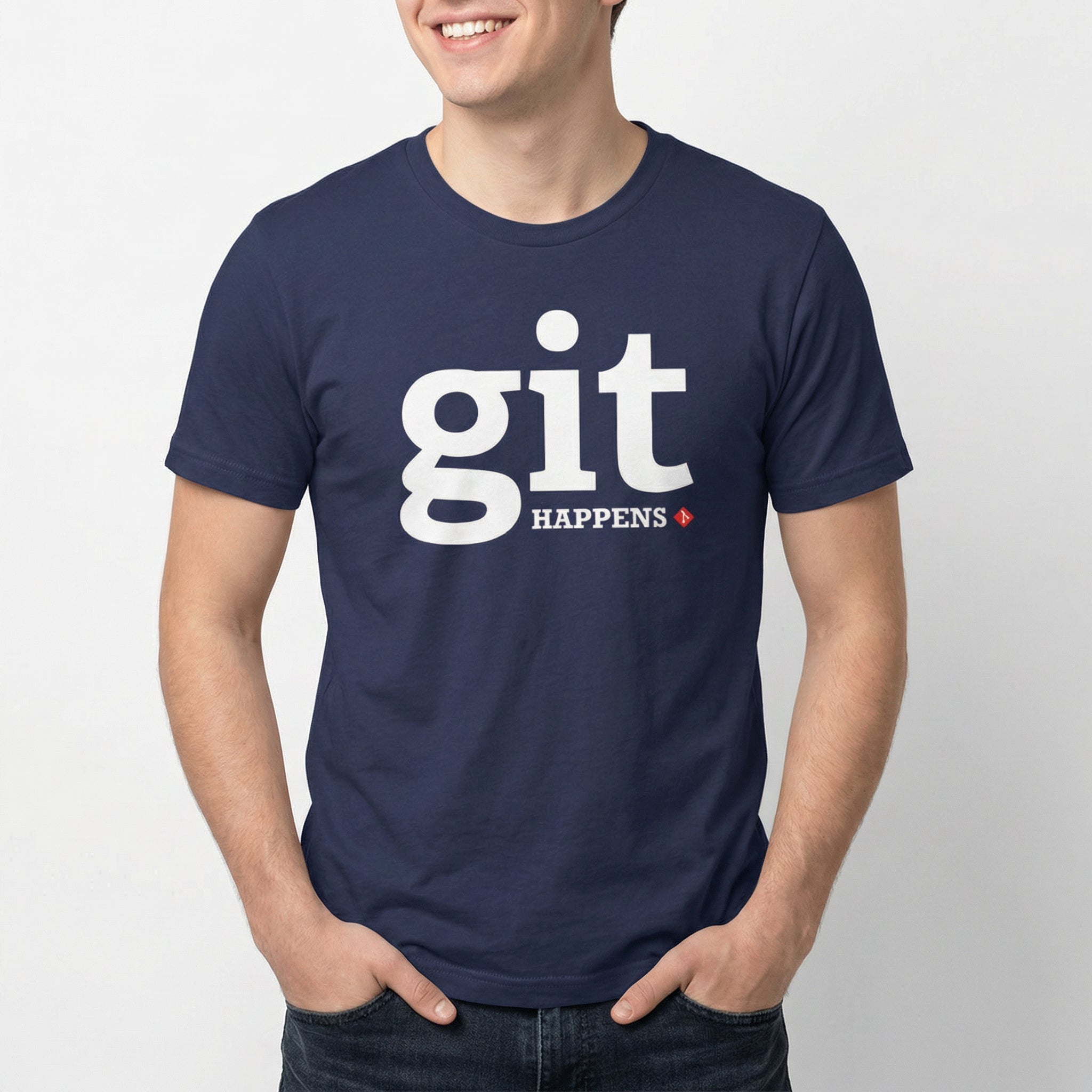 Git Happens deadpan full - search git happens git - Developer T-shirt - techmerch.io