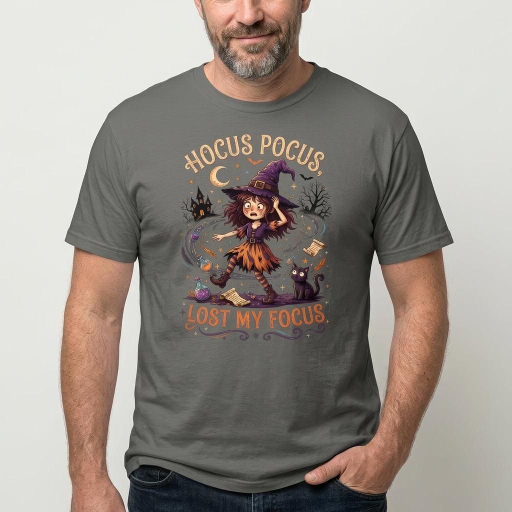 Hocus Pocus, Lost My Focus cartoon full-search Hocus Pocus Lost My Focus halloween - Developer T-shirt - techmerch.io