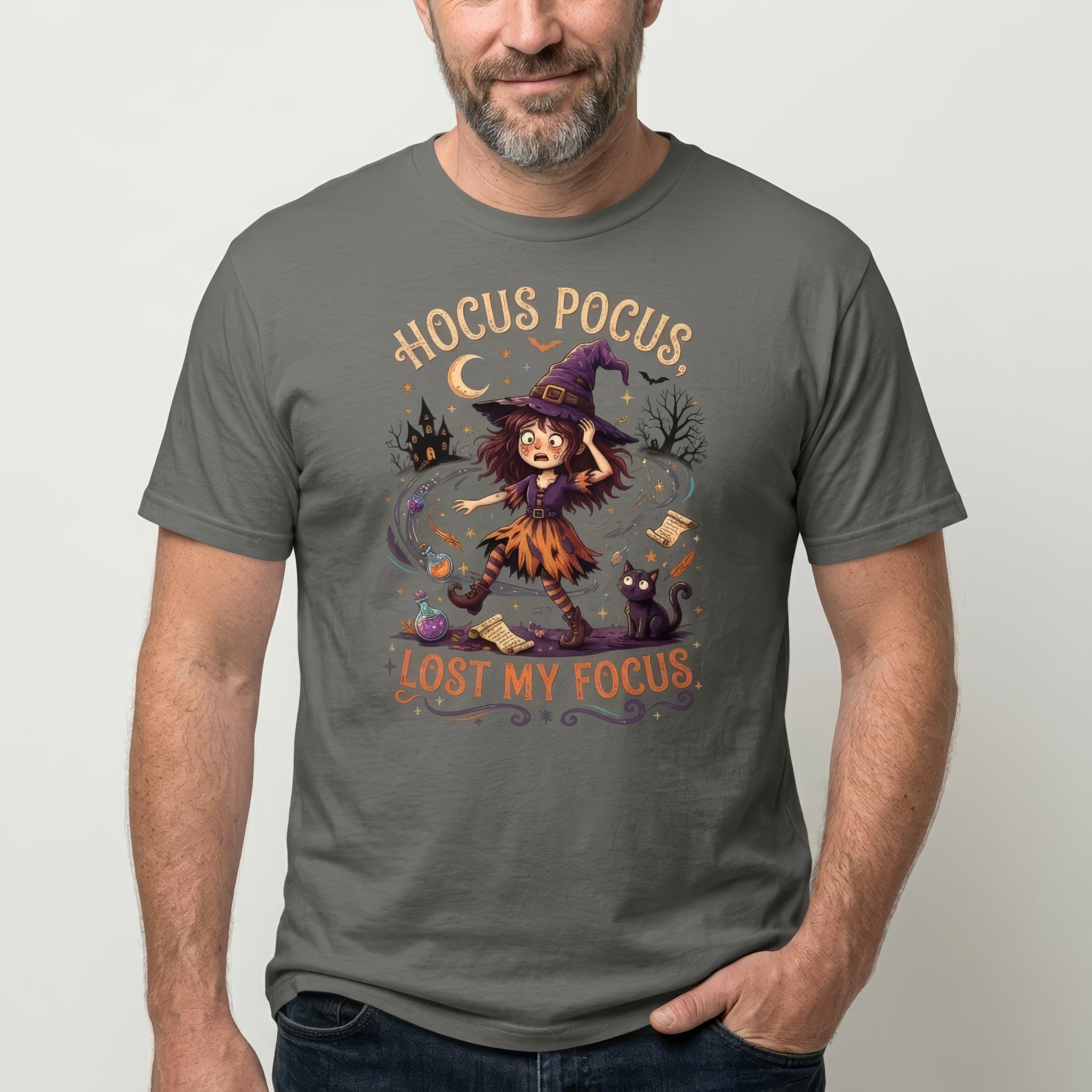 Hocus Pocus, Lost My Focus cartoon full-search Hocus Pocus Lost My Focus halloween - Developer T-shirt - techmerch.io