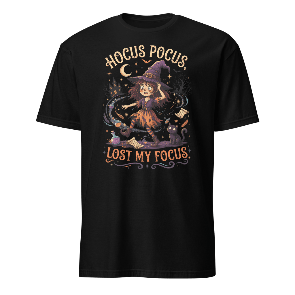 Hocus Pocus, Lost My Focus cartoon full-search Hocus Pocus Lost My Focus halloween - Developer T-shirt - techmerch.io